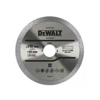   DEWALT Disc diamantat de tăiere pentru faianță umed/uscat 110 x 20 x 1,6 x 5,0 mm continuu