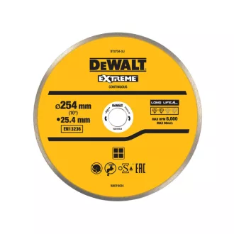   DEWALT Disc diamantat pentru tăiere plăci ceramice, umed/uscat 250 x 25,4 x 1,6 x 5,0 mm, continuu