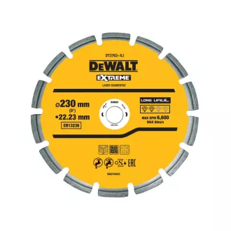   DEWALT Disc diamantat segmentat pentru materiale dure 230 x 2,8 x 8,5 x 22,2 mm