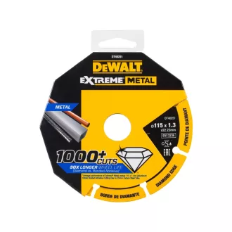   Disc de tăiere cu diamant pentru metal DEWALT EXTREME METAL 115 x 1,3 x 22,2 mm (metal/alu/inox)