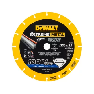   DEWALT EXTREME METAL Disc de tăiere diamantat pentru metal 230 x 2,1  x 22,2 mm (metal/alu/inox)