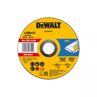   DEWALT Disc de tăiere pentru metal 125 x 1,2 x 22,2 mm inox A60TBF