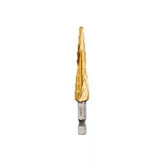   DEWALT EXTREME IMPACT Burghiu treptat 4 - 12 mm cu strat de titan, prindere 1/4" HEX