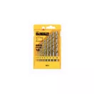 Set de burghie cu spiră DEWALT, 10 piese, HSS-G DIN 338 (1,0 - 10 mm)