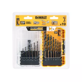   DEWALT BLACK & GOLD Set burghie spiralate 19 piese HSS-G (1,0 - 10 mm)