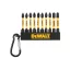 DEWALT Set de capete cu carabină, 10 piese, 1/4" Hex (PZ1x2, PZ2x6, PZ3x2 / 57 mm) FLEXTORQ