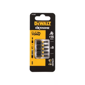 Vârf DEWALT Extreme Impact T15 x 25 mm (5 buc)