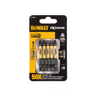 Vârf DEWALT Extreme Impact T25 x 57 mm (5 buc)