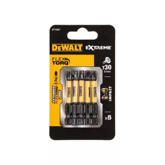 Vârf DEWALT Extreme Impact T30 x 57 mm (5 buc)
