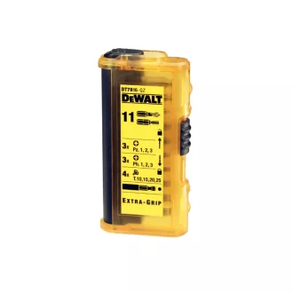 Set de biți DEWALT 11 piese (PZ, PH, Torx, suport)