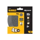 DEWALT EXTREME Plasă abrazivă cu velcro, lavabilă 125 mm / P80 (5 buc)