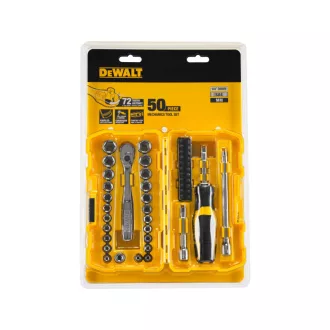 DEWALT Set de biți și prize 50 bucăți 1/4"