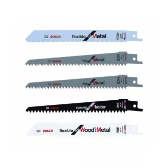   BOSCH Set de lame pentru fierăstrău sabie, 5 bucăți, 150 mm (metal-lemn-gips)
