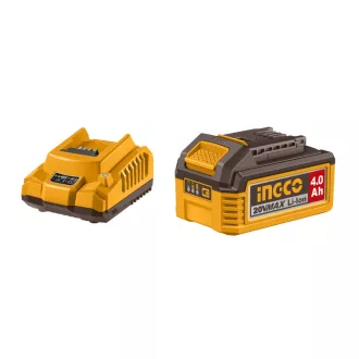   INGCO Set acumulator și încărcător 20 V (1 x 4,0 Ah acumulator + încărcător 2,0 A)
