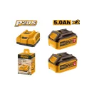 INGCO Set acumulator și încărcător 20 V (2 x acumulator 5,0 Ah + încărcător 4,0 A)