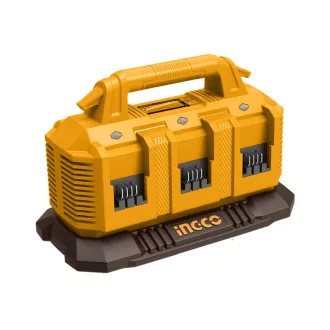   INGCO Încărcător de acumulator secvențial cu 6 sloturi, 4,0 A 20 V