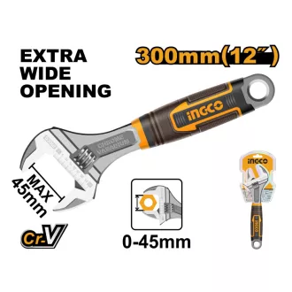 INGCO Cheie reglabilă de furcă 0-45 mm / 300 mm CrV
