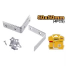 INGCO Plăci de legătură pentru colțuri 50 x 50 mm (4 buc)