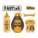 INGCO Set de sfoară pentru pictură, 2 piese, 30 m (sfoară cu carcasă din plastic + vopsea albastră)