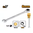 INGCO Cheie combinată cu clichet 8 mm / 140 mm CrV