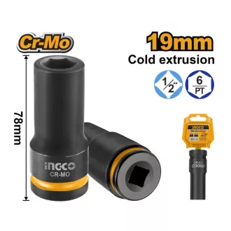 INGCO Cheie tubulară lungă 1/2" 19 mm CrMo