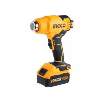   INGCO Pistol de aer cald pe baterie 550°C 20 V (1 x 4,0 Ah baterie + încărcător)
