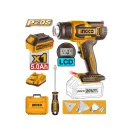 INGCO Pistol cu aer cald cu acumulator, 550°C, ecran LCD, 20 V (1 x baterie 5,0 Ah + încărcător)