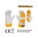 INGCO Mănuși pentru manipulare, mărimea 10,5, piele groasă de bovină, cu pânză rezistentă, pentru sarcini grele