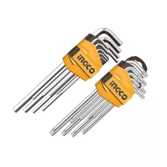 INGCO Set chei torx și imbus lungi, 18 piese