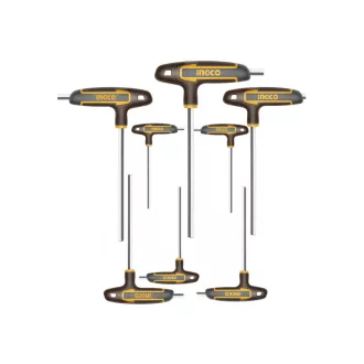 INGCO Set chei hexagonale în formă de T, 8 piese S2