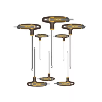 Set de chei hexagonale cu cap sferic INGCO T, 8 piese S2