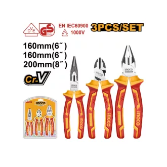   INGCO Set de clești izolați 3 piese izolate până la 1000 V