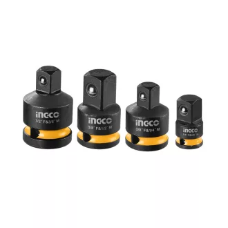  INGCO Set adaptoare pentru chei tubulare, 4 piese 1/4" <--> 3/8", 1/2" <--> 3/8"