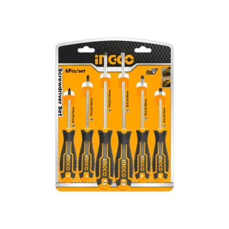 INGCO Set de șurubelnițe 6 piese magnetice CrV