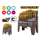 INGCO Set șurubelniță și bit 100 bucăți magnetice CrV