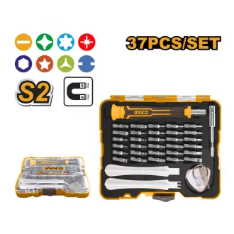 INGCO Set șurubelnițe de precizie 37 de piese