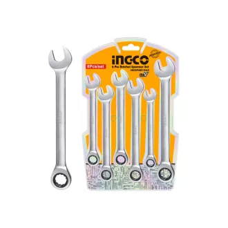 INGCO Set chei combinate cu clichet 6 piese 8-17 mm CrV