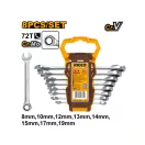 INGCO Set de chei tubulare cu clichet, 8 piese, 8-19 mm CrV