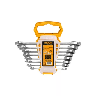 INGCO Set de chei tubulare cu clichet, 8 piese, 8-19 mm CrV