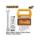 INGCO Set chei cu clichet cu capete stea și inel 9 piese 8-19 mm CrV