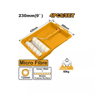   INGCO Set de role pentru pictură cu microfibră, 4 piese 230 x 12 x 6 mm