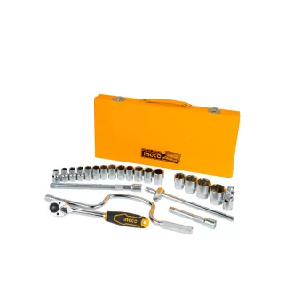 INGCO Set priză 24 piese 1/2" 10-32 mm CrV