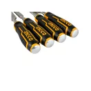 INGCO Set de dălți pentru lemn, 4 piese, 6-25 mm, cu mâner din plastic