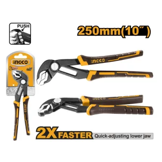   INGCO Clește cu pompă de apă 250 mm CrV cu buton de rapiditate