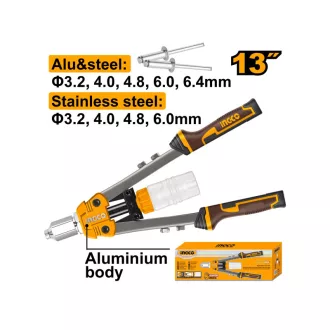   INGCO Clește pentru nituri cu braț lung 3,2 - 6,4 mm 330 mm