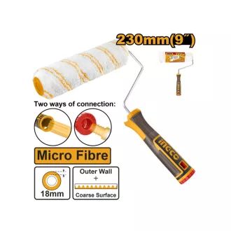   INGCO Role de vopsit din microfibră cu mâner 230 x 18 x 8 mm, mâner moale