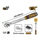 INGCO Bară de acționare cu clichet 1/2" 340-450 mm 72T telescopic CrV