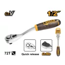 INGCO Manivelă cu clichet 1/2" 255 mm 72T curbată CrV