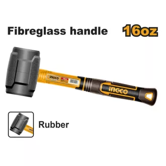   INGCO Ciocan de cauciuc 450 g cu mâner din fibră de sticlă