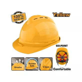 INGCO Cască de protecție galbenă